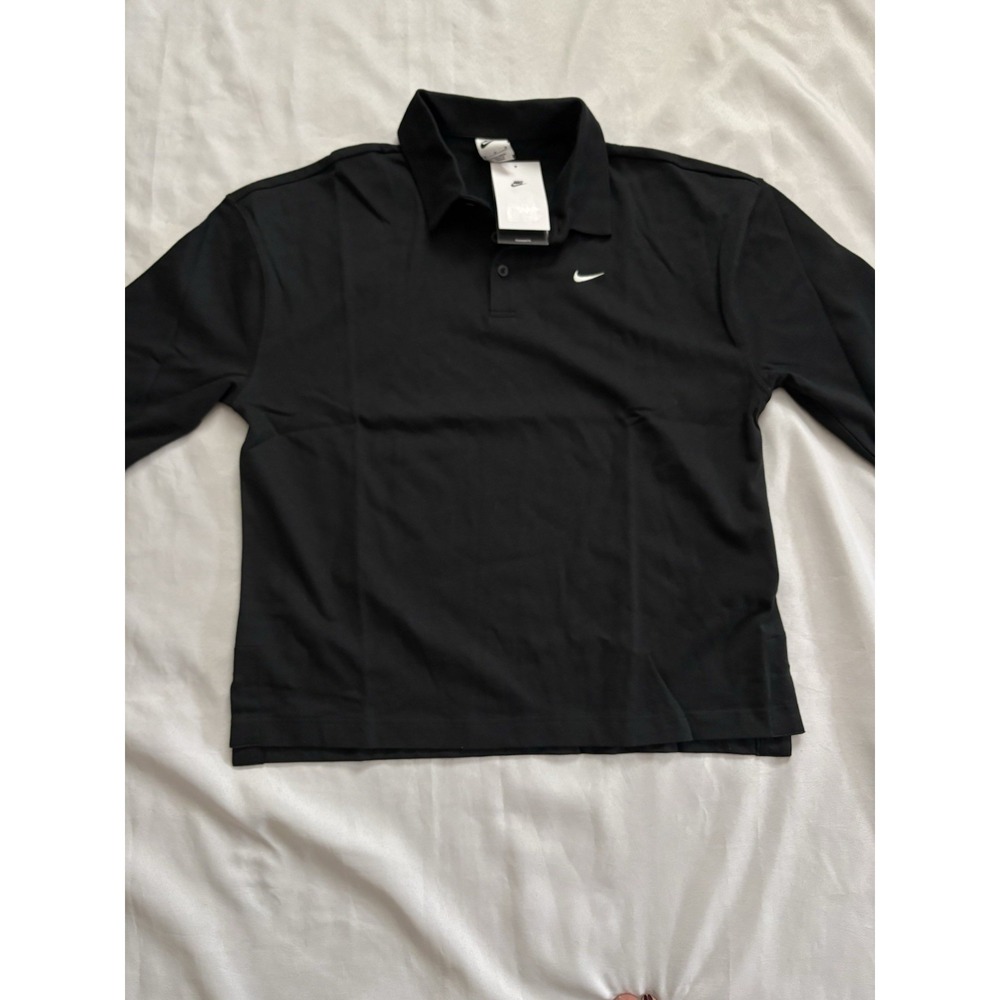NEW Nike Sportswear Essential Women's Oversized Long-Sleeve Polo Medium FZ5813